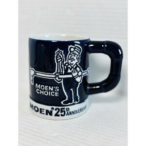 Vintage Moen Plumbing Moen's Choice 25th Anniversary Coffee Mug Blue Ceramic